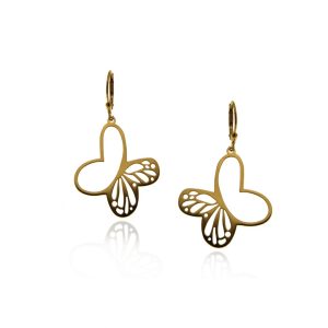 Aretes Medianos Monarca en Plata con Ba&ntilde;o de Oro