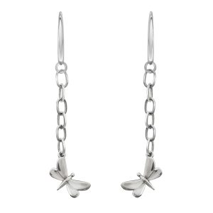 Aretes Alegr&iacute;a Lib&eacute;lula Cadena en Plata