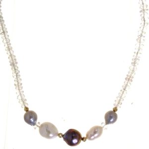 Collar Zafiro Multicolor con Lib&eacute;lula en Oro 14K